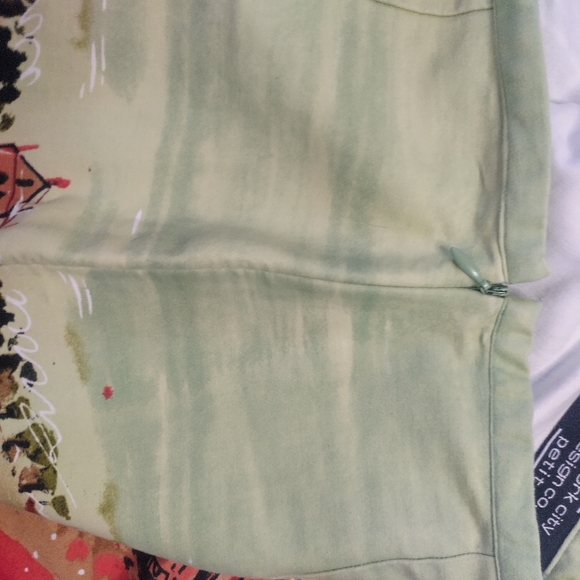 NEW YORK CITY DESIGN CO PETITE Green Arty Skirt size 2P - Picture 6 of 8